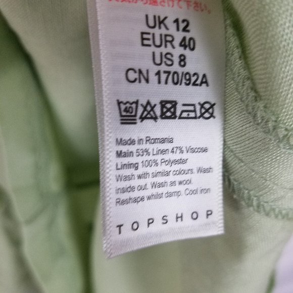 TOPSHOP Mint Linen Blend RIVIERA Frill Romper - Picture 7 of 7